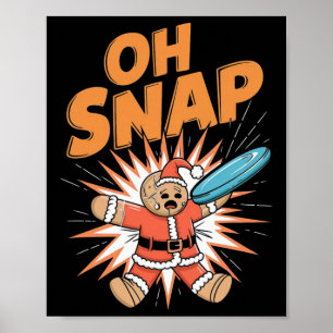 Funny Christmas Frisbee Golfing Gingerbread Disc G Poster