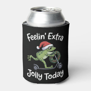 Funny Christmas Frog Feeling Extra Jolly Today Can Cooler