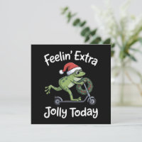 Funny Christmas Frog Feeling Extra Jolly Today 