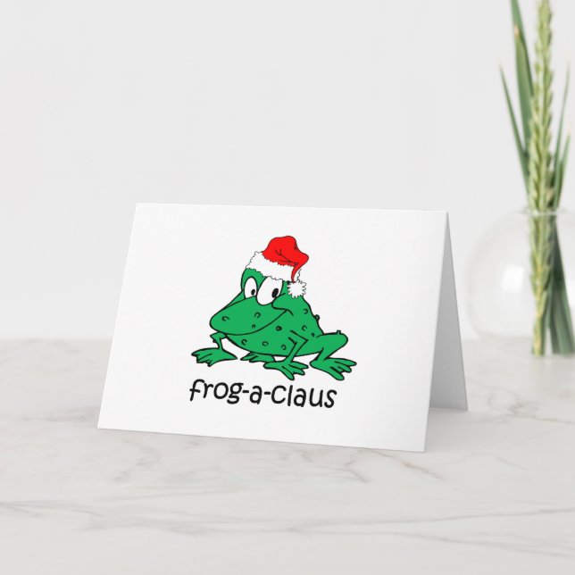 Funny Christmas frog Holiday Card (Front)