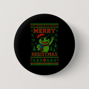 Funny Christmas Frog Meme Resistmas Holiday Humor  6 Cm Round Badge