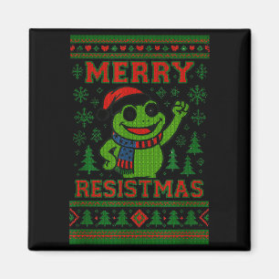 Funny Christmas Frog Meme Resistmas Holiday Humor Magnet