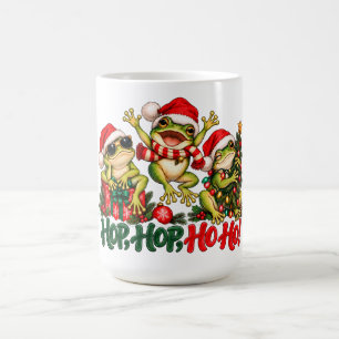 Funny Christmas Frogs Santa Hats Coffee Mug
