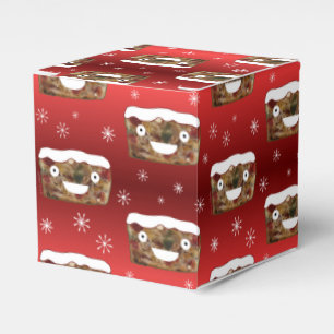Funny Christmas Fruitcake Pattern Red Favour Box