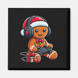 Funny Christmas Gamer Gingerbread Xmas Gaming Men Magnet