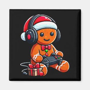 Funny Christmas Gamer Gingerbread Xmas Gaming Men  Magnet