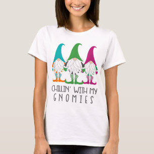 Funny Christmas Garden Gnome Gnomie Gift Beard Hat T-Shirt