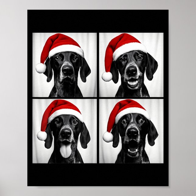 Funny Christmas German Shorthaired Inter Santa Pho Poster (Front)