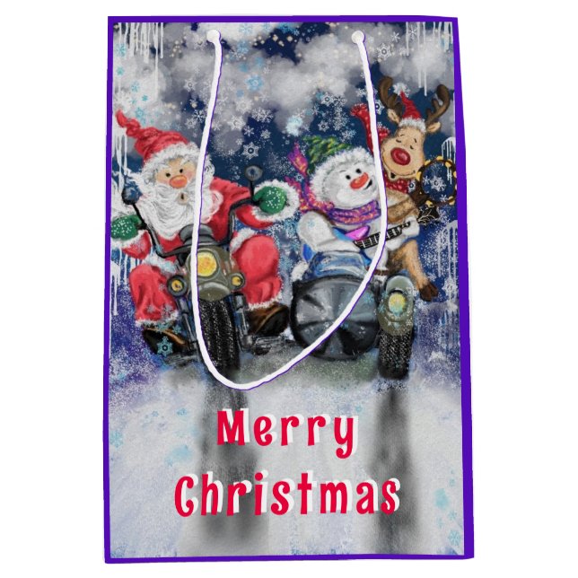 Funny Christmas Gift Bag with Happy Friends (Front)