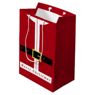Funny Christmas Gift Bag with Santa Claus Design