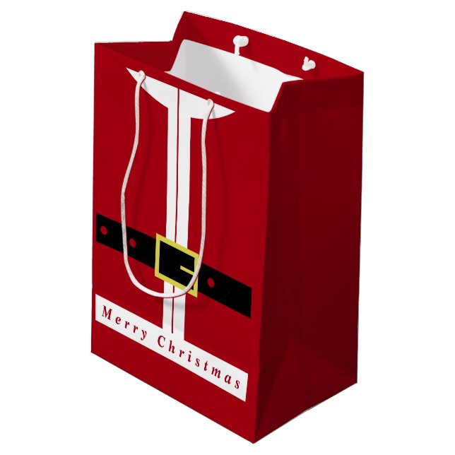 Funny Christmas Gift Bag with Santa Claus Design (Back Angled)