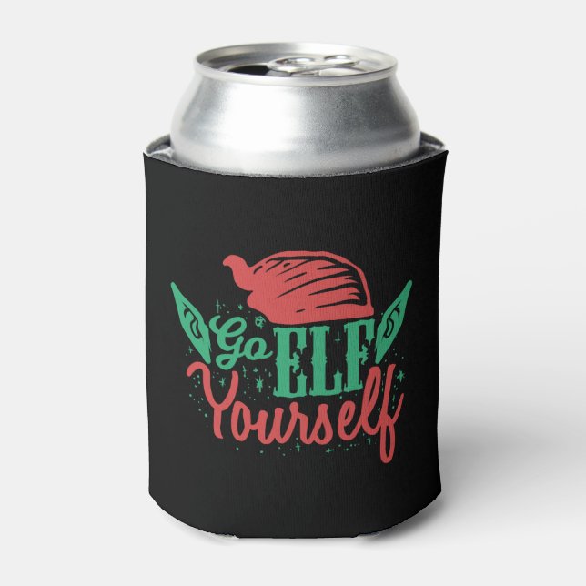 Funny Christmas Gift For A Christmas Elf Can Cooler (Can Front)