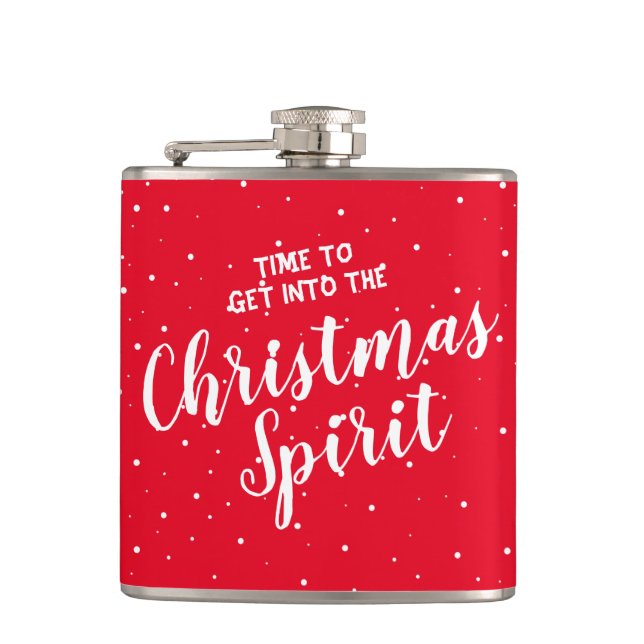 Funny Christmas Gift White Elephant Party Modern Hip Flask (Front)