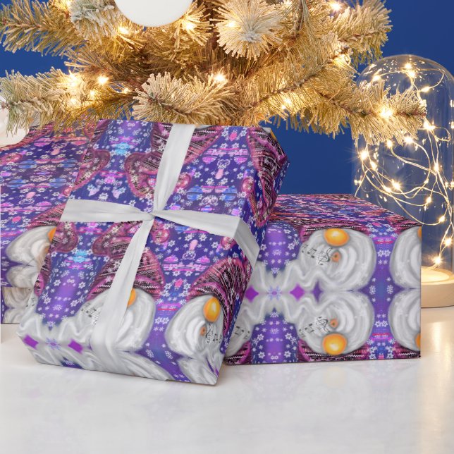 Funny Christmas Gift Wrapping Paper Happy Gnomes (Holidays)