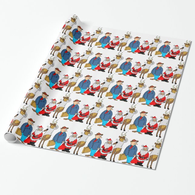 Funny Christmas Gifts Wrapping Paper (Unrolled)