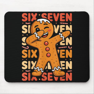 Funny Christmas Gingerbread Cookie Dab Six Seven 6 Mouse Pad