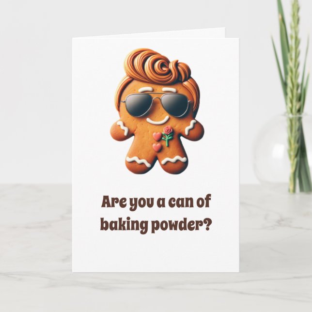 Funny Christmas: Gingerbread cookie rising Card (Front)