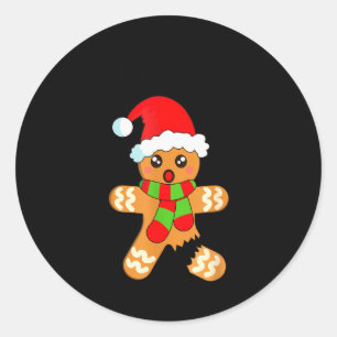 Funny Christmas Gingerbread Man Cookie Oh Snap  Classic Round Sticker