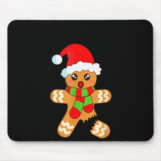 Funny Christmas Gingerbread Man Cookie Oh Snap  Mouse Pad (Front)