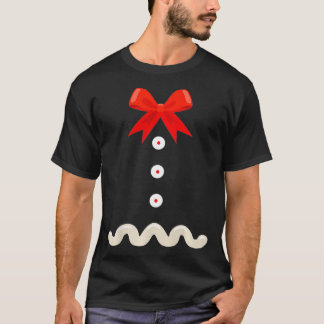 Funny Christmas Gingerbread Man Costume Suit Xmas T-Shirt