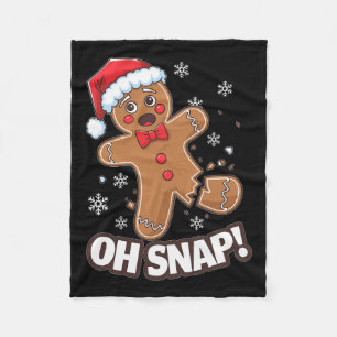 Funny Christmas Gingerbread Man Oh Snap Outfit Paj Fleece Blanket