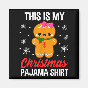Funny Christmas Gingerbread Man Pajama Pj Outfit G Magnet