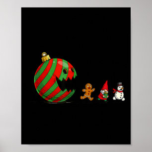 Funny Christmas Gingerbread Santa Christmas Cute X Poster