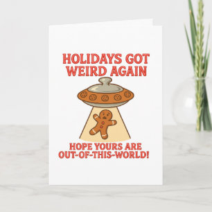 Funny Christmas: Gingerbread UFO Out of this World Card