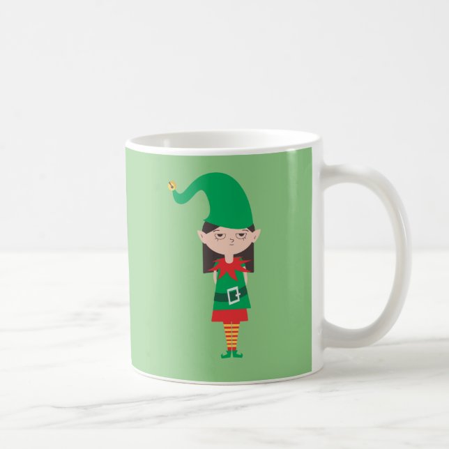 Funny Christmas Girl Elf Coffee Mug (Right)