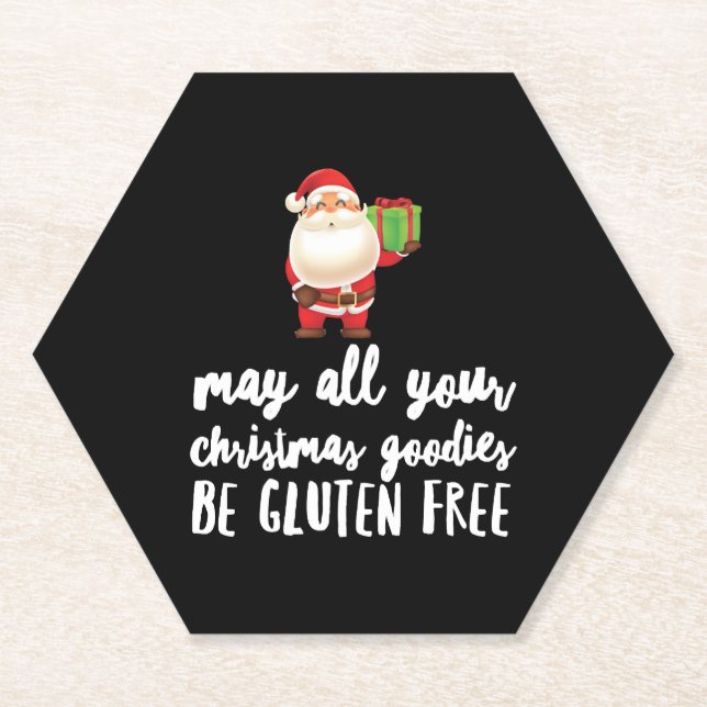Funny Christmas Gluten Free Paper Coaster (Front)
