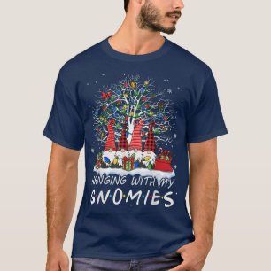 Funny Christmas Gnome Hanging With My Gnomies Xmas T-Shirt