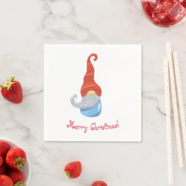 Funny Christmas Gnome Napkins – Holiday Party  (Insitu)