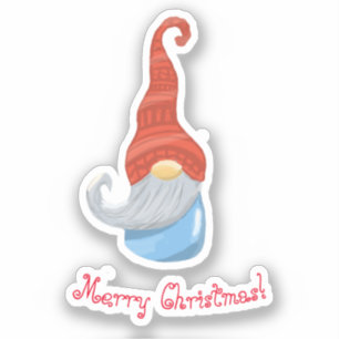 Funny Christmas Gnome Sticker – Cute Holiday Gnome