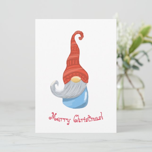 Funny Christmas Gnome Thank You Card – Cute  (Standing Front)