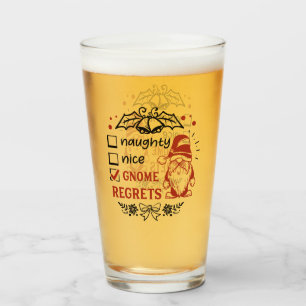 funny Christmas gnome word art Glass