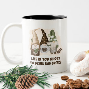 Funny Christmas Gnomes Two-Tone Coffee Mug