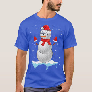 Funny Christmas Golf Balls Santa Snowman T-Shirt