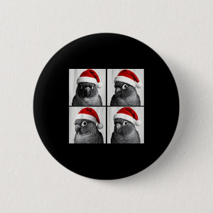 Funny Christmas Green Cheek Conure Santa Photo Boo 6 Cm Round Badge