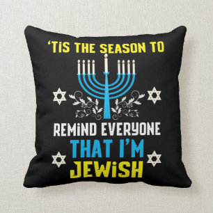 Funny Christmas Hanukkah Jewish Menorah Humor Cushion