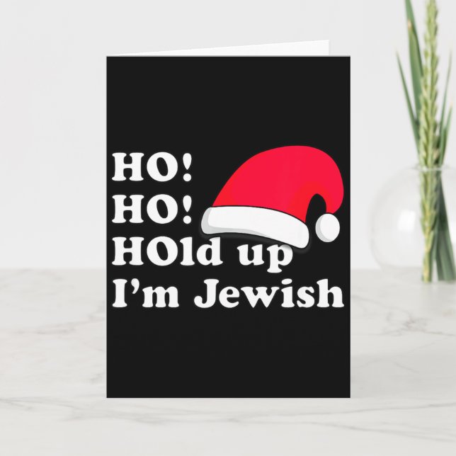 Funny Christmas Hat Design For Irreverent Jewish P Card (Front)