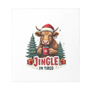 Funny Christmas Highland Cow Vintage Holiday Quote Notepad