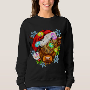 Funny Christmas Highland Cow, Western Christmas Li Sweatshirt