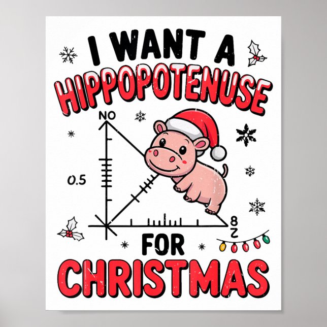 Funny Christmas Hiptamus Math Teacher Gift Ugly Sw Poster (Front)