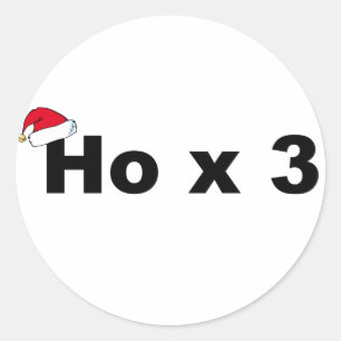 Funny Christmas Ho Ho Ho Classic Round Sticker