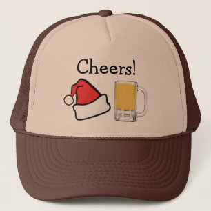 Funny Christmas Holiday Cheers Santa Beer Trucker Hat