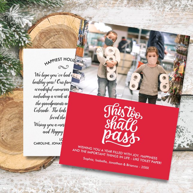 Funny Christmas Holiday Family Photo Custom Text Postcard (Creator Uploaded)