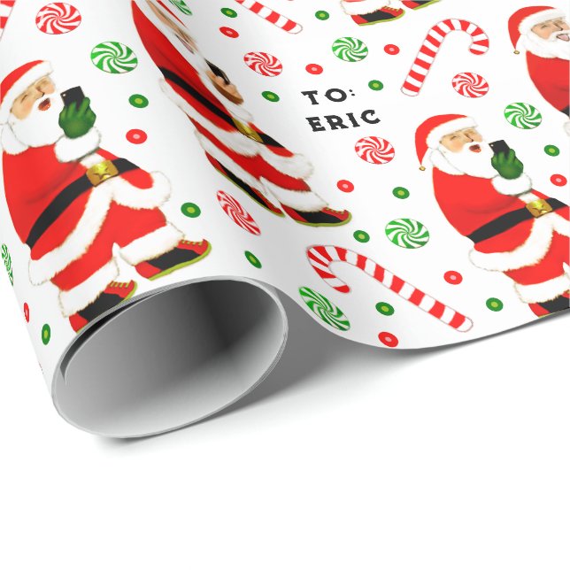 Funny Christmas Holiday Gift Wrapping Paper (Roll Corner)