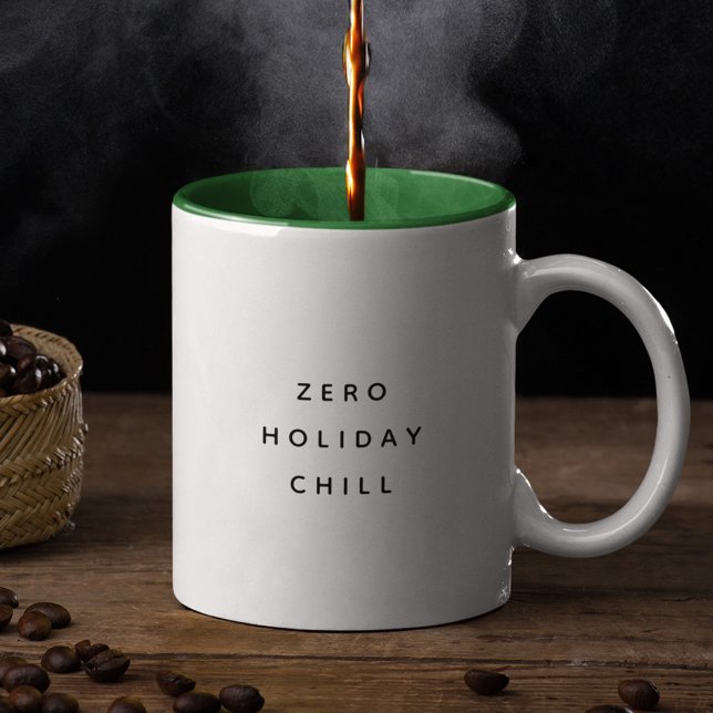 Funny Christmas Holiday Lover Minimal Typography Two-Tone Coffee Mug (Creator Uploaded)