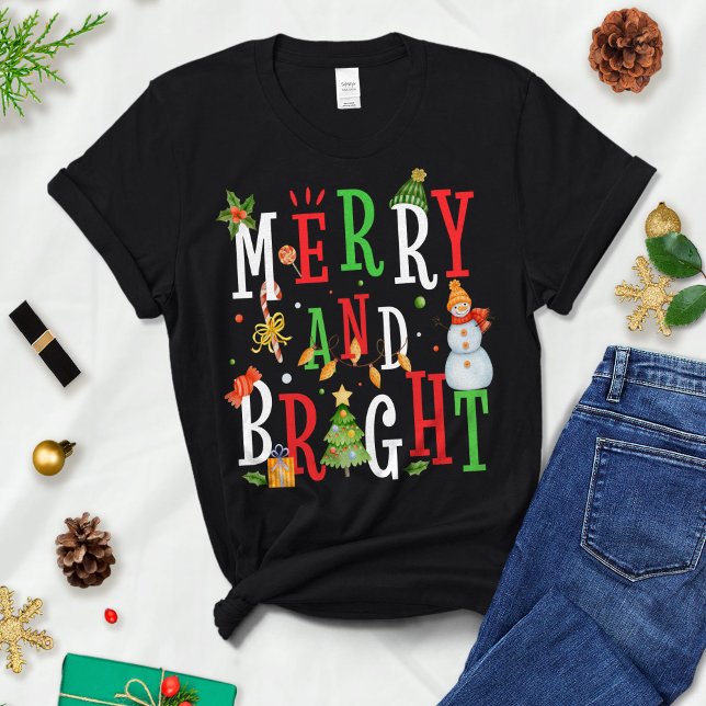Funny Christmas, Holiday, Merry and Bright T-Shirt (Creator Uploaded)