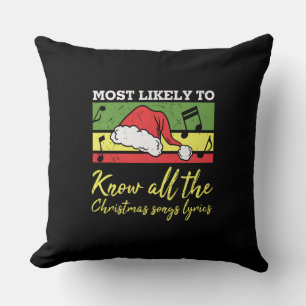Funny Christmas Holiday Music Cushion